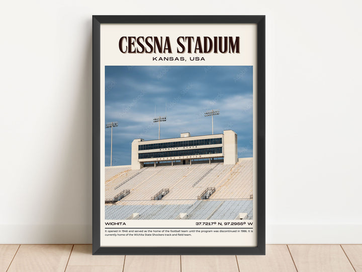 Cessna Stadium Football Retro Wall Art