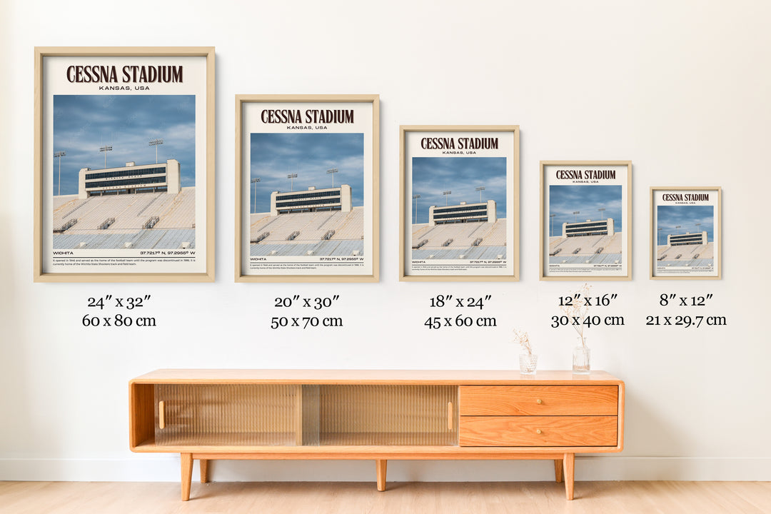 Cessna Stadium Football Retro Wall Art