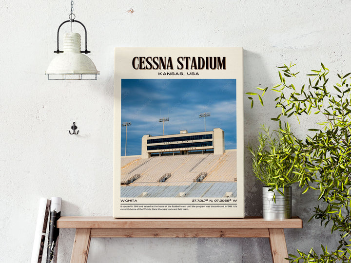 Cessna Stadium Football Retro Wall Art