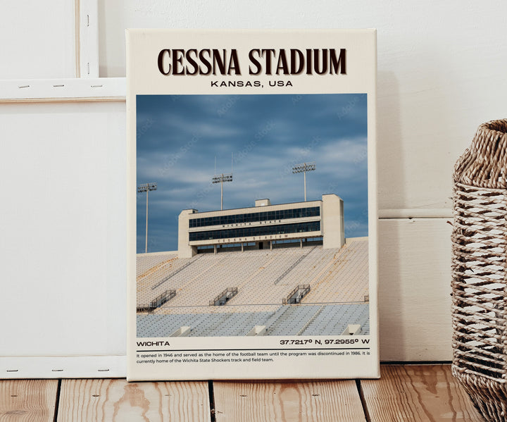 Cessna Stadium Football Retro Wall Art