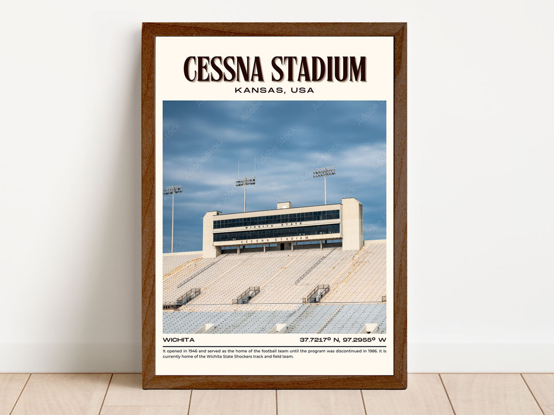 Cessna Stadium Football Retro Wall Art