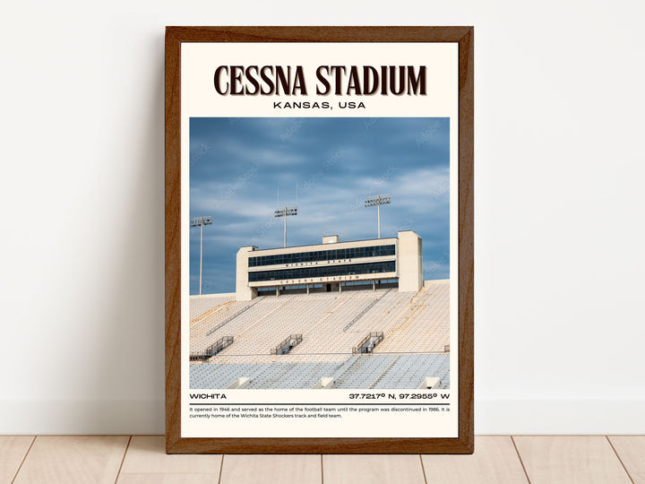 Cessna Stadium Football Retro Wall Art