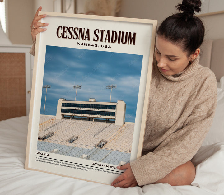 Cessna Stadium Football Retro Wall Art