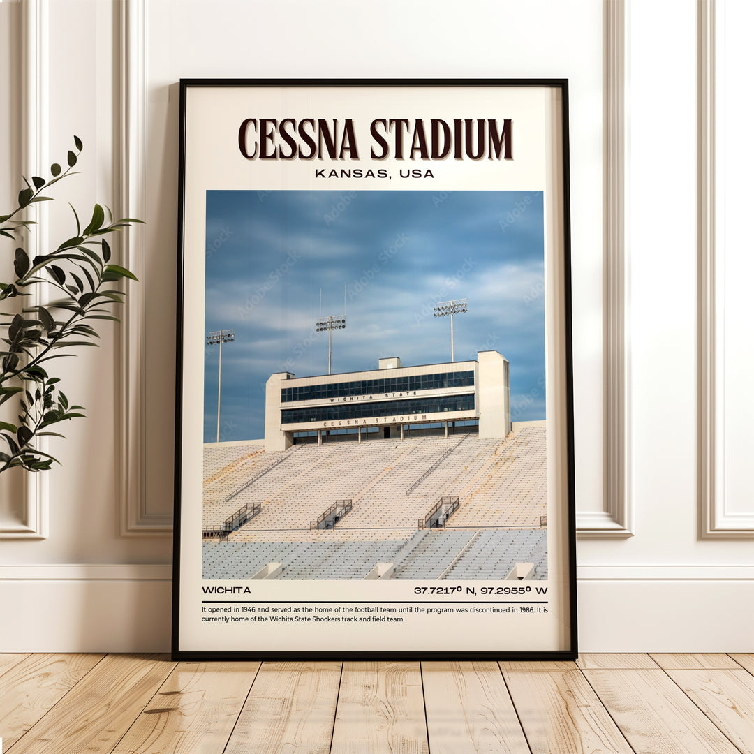 Cessna Stadium Football Retro Wall Art