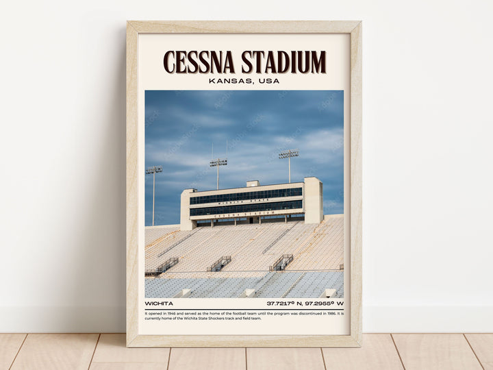 Cessna Stadium Football Retro Wall Art