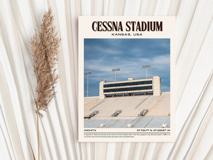 Cessna Stadium Football Retro Wall Art