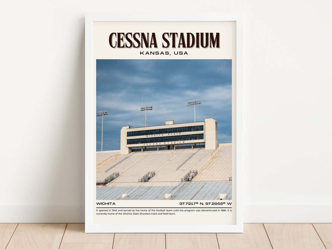 Cessna Stadium Football Retro Wall Art