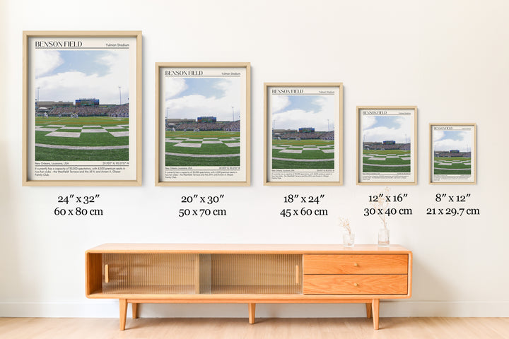 Benson Field at Yulman Stadium Football Minimal Wall Art