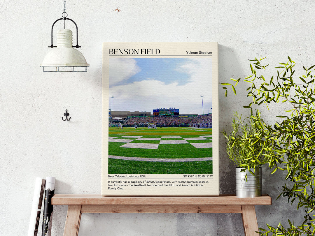 Benson Field at Yulman Stadium Football Minimal Wall Art