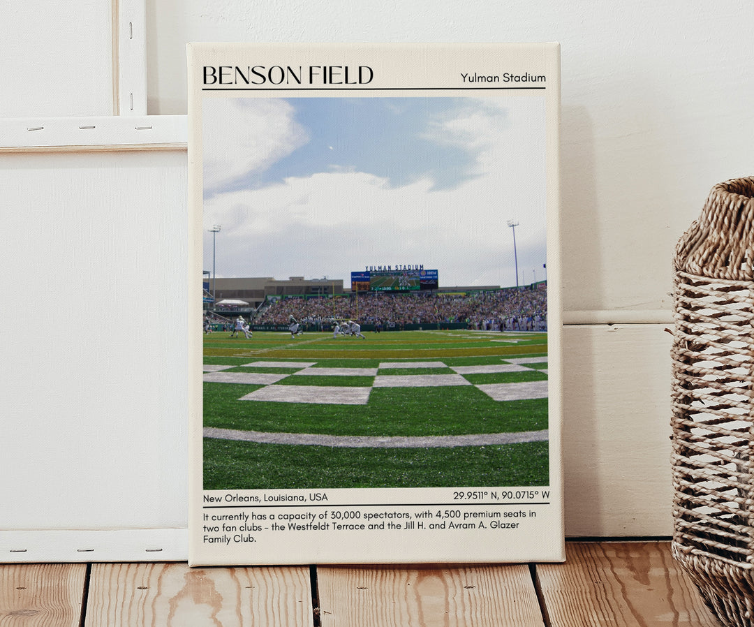 Benson Field at Yulman Stadium Football Minimal Wall Art