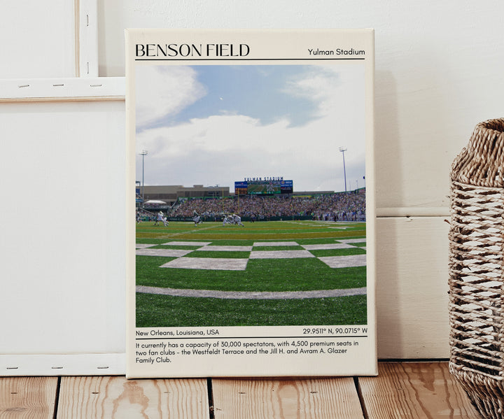 Benson Field at Yulman Stadium Football Minimal Wall Art