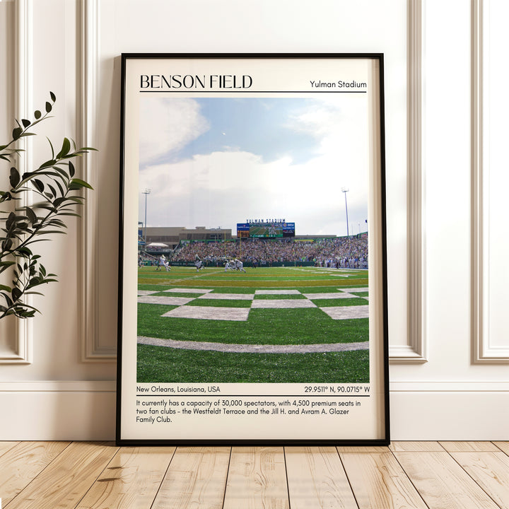 Benson Field at Yulman Stadium Football Minimal Wall Art