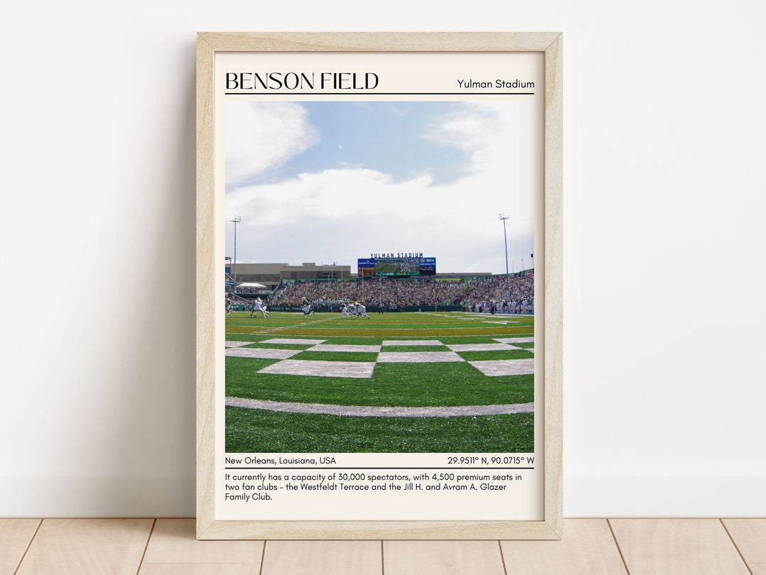 Benson Field at Yulman Stadium Football Minimal Wall Art