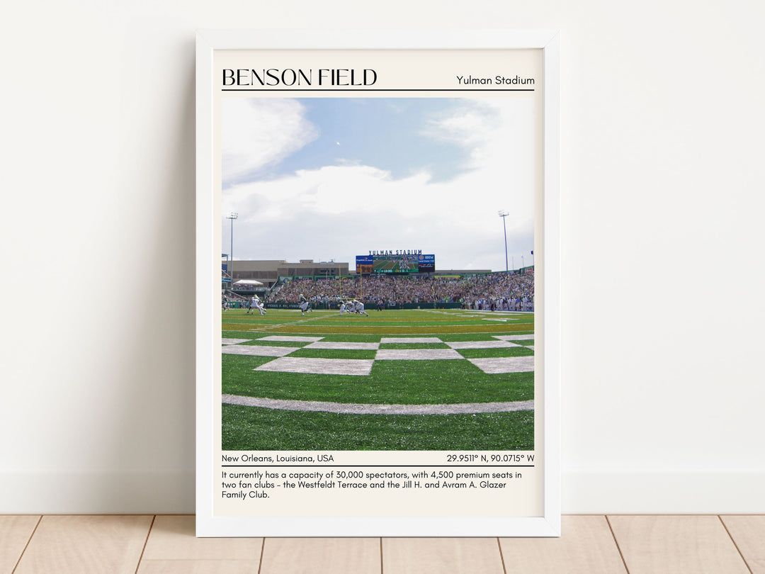 Benson Field at Yulman Stadium Football Minimal Wall Art