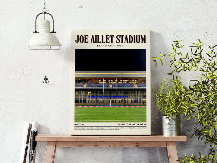 Joe Aillet Stadium Football Retro Wall Art