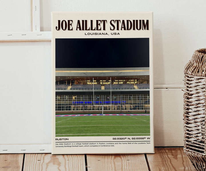 Joe Aillet Stadium Football Retro Wall Art