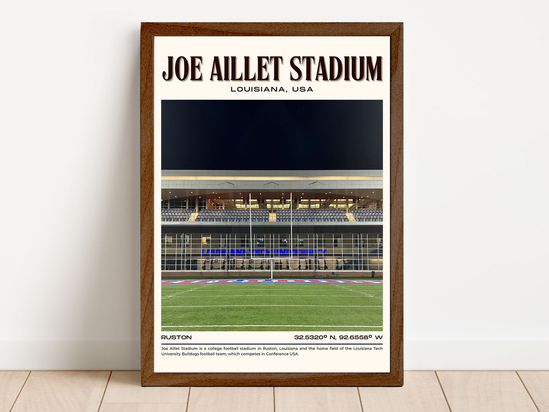 Joe Aillet Stadium Football Retro Wall Art