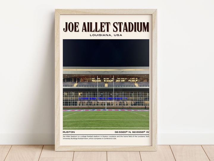 Joe Aillet Stadium Football Retro Wall Art