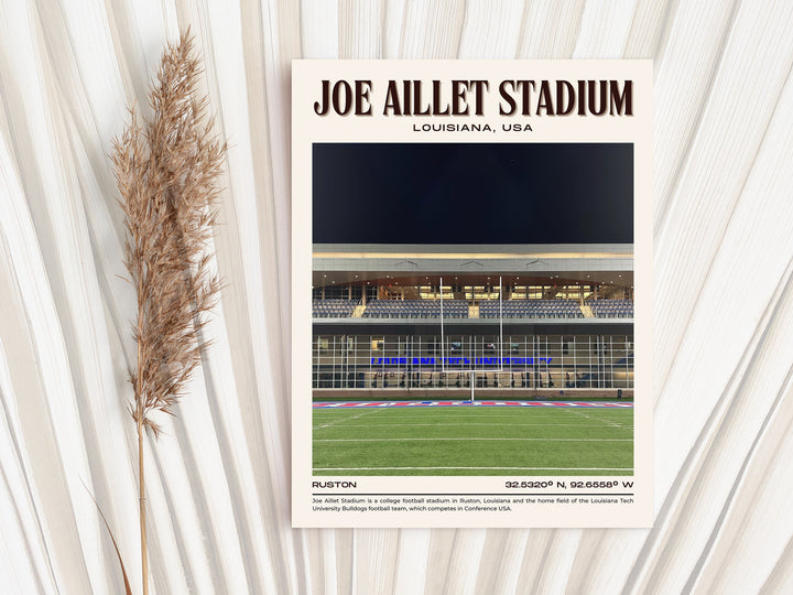 Joe Aillet Stadium Football Retro Wall Art