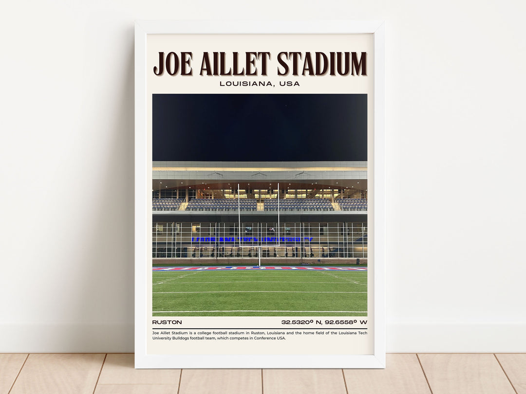 Joe Aillet Stadium Football Retro Wall Art