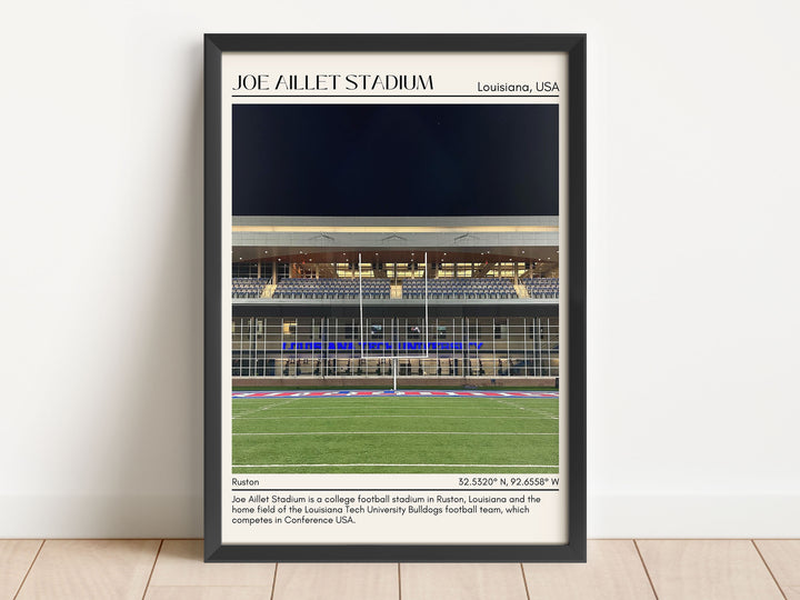 Joe Aillet Stadium Football Minimal Wall Art