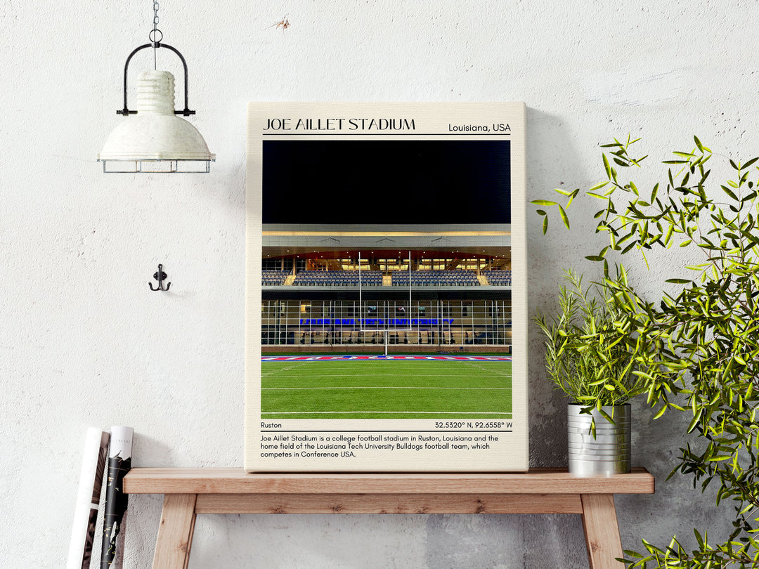 Joe Aillet Stadium Football Minimal Wall Art