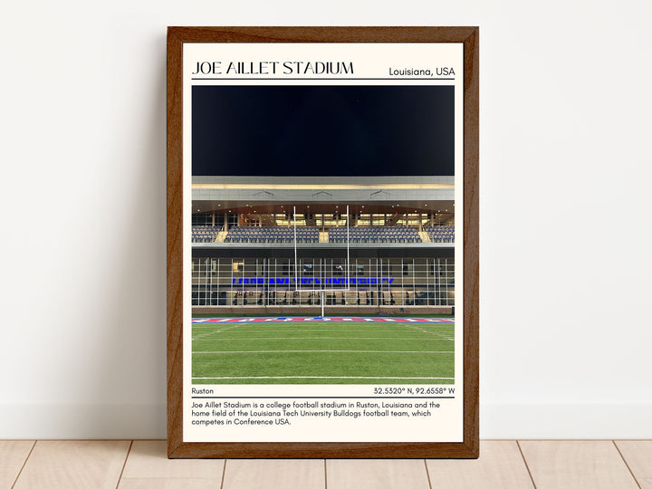 Joe Aillet Stadium Football Minimal Wall Art