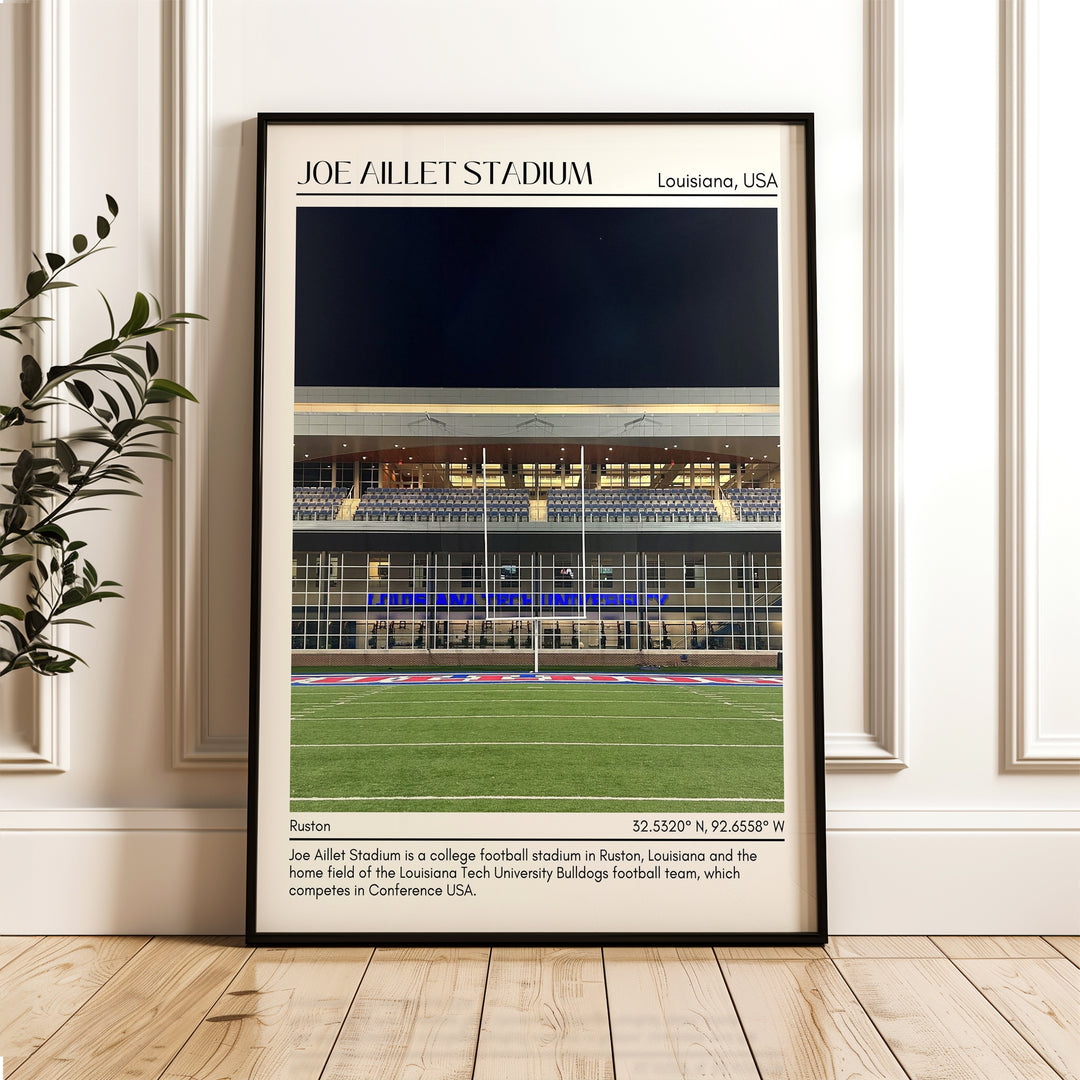 Joe Aillet Stadium Football Minimal Wall Art