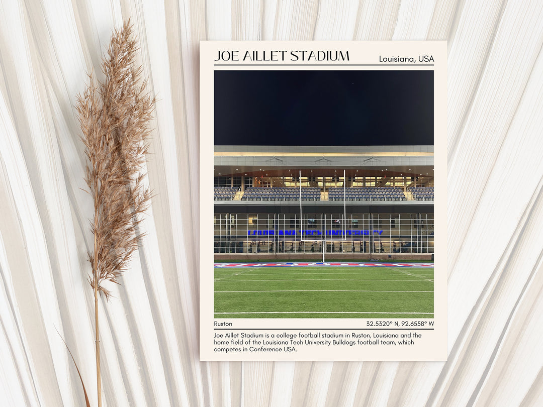 Joe Aillet Stadium Football Minimal Wall Art