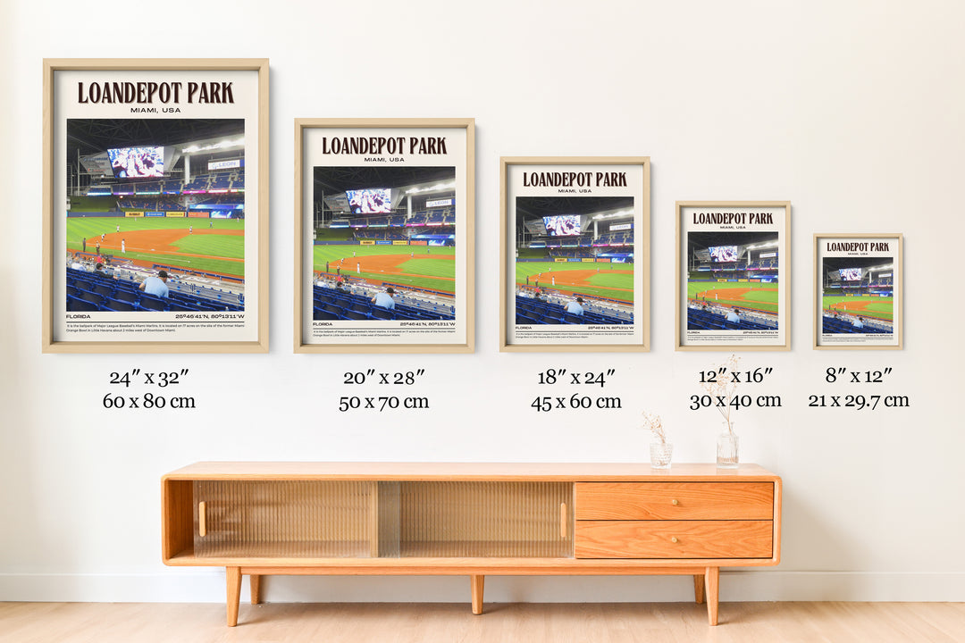 LoanDepot Park Stadium Baseball Retro Wall Art