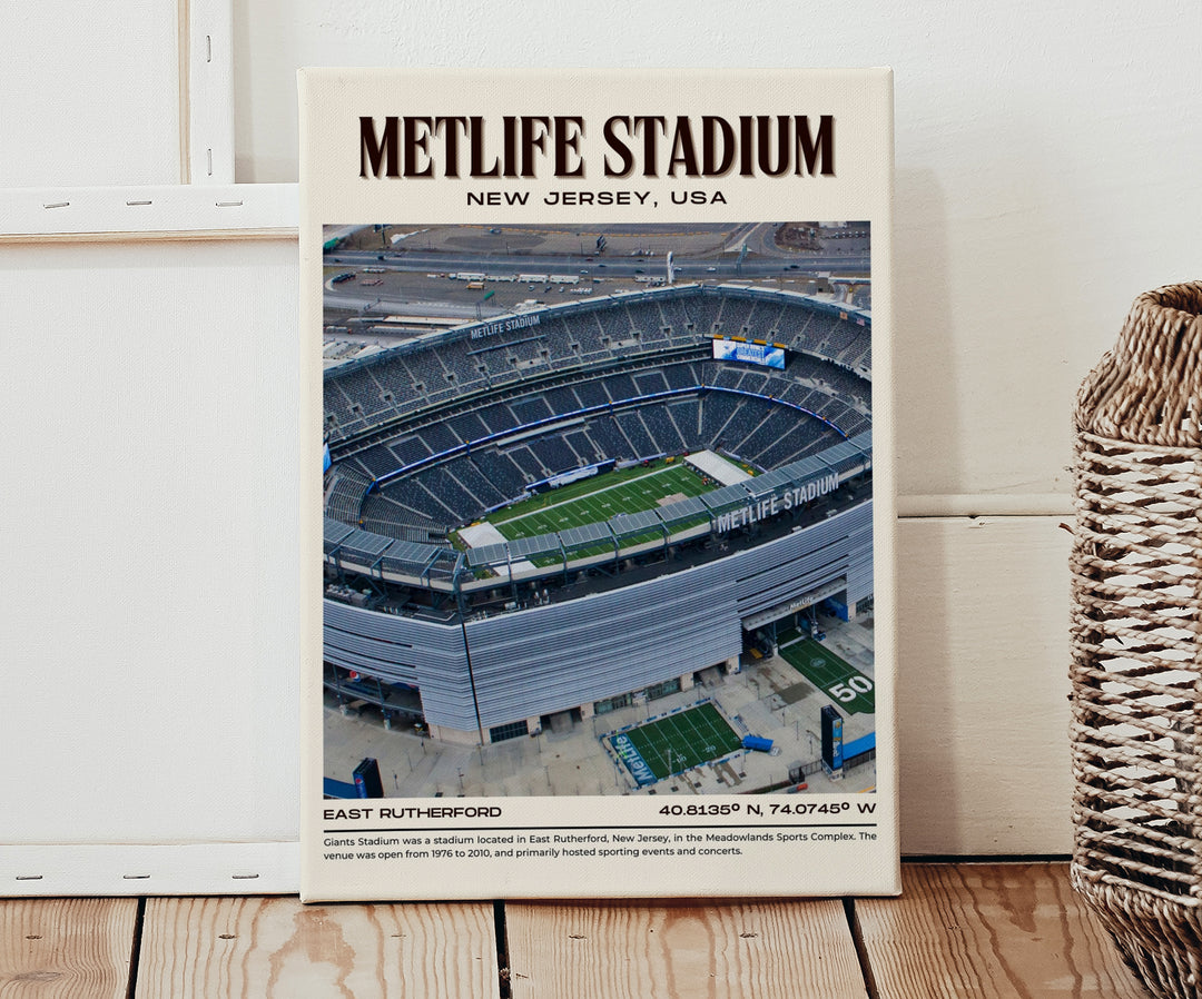 MetLife Stadium Football Retro Wall Art