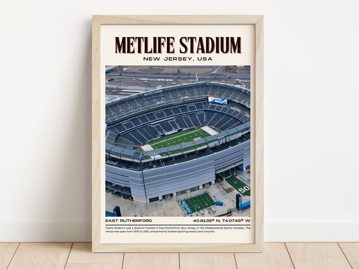 MetLife Stadium Football Retro Wall Art