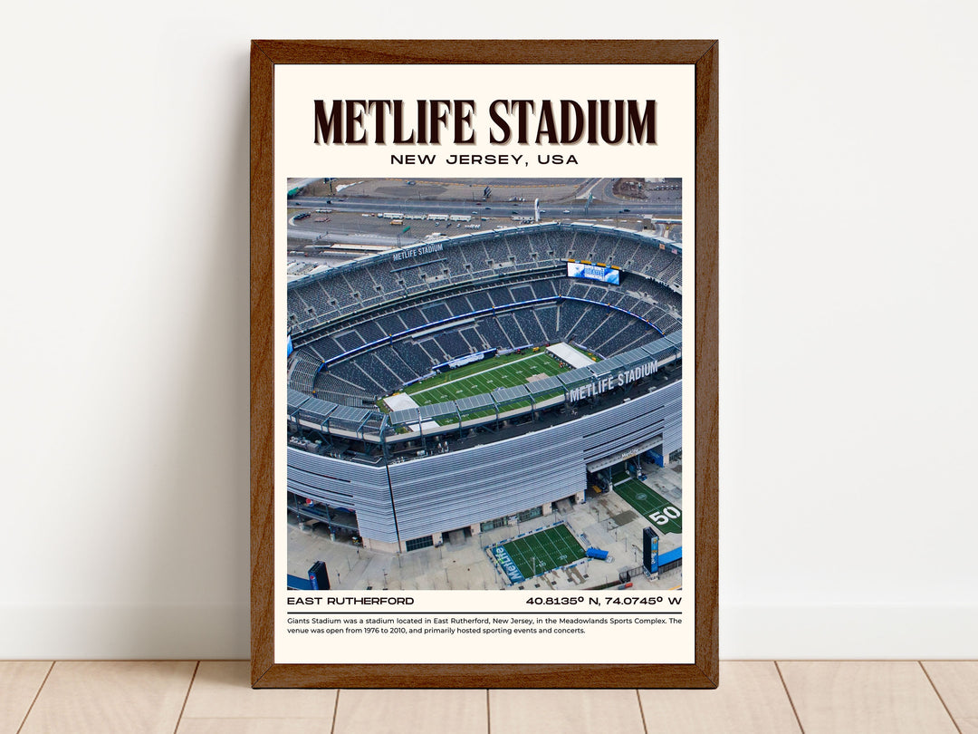 MetLife Stadium Football Retro Wall Art