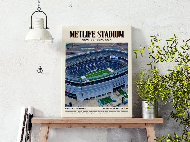 MetLife Stadium Football Retro Wall Art