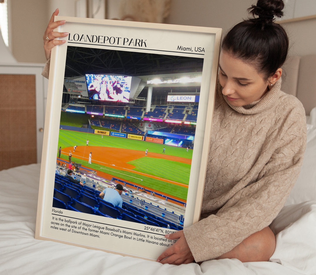 LoanDepot Park Stadium Baseball Minimal Wall Art