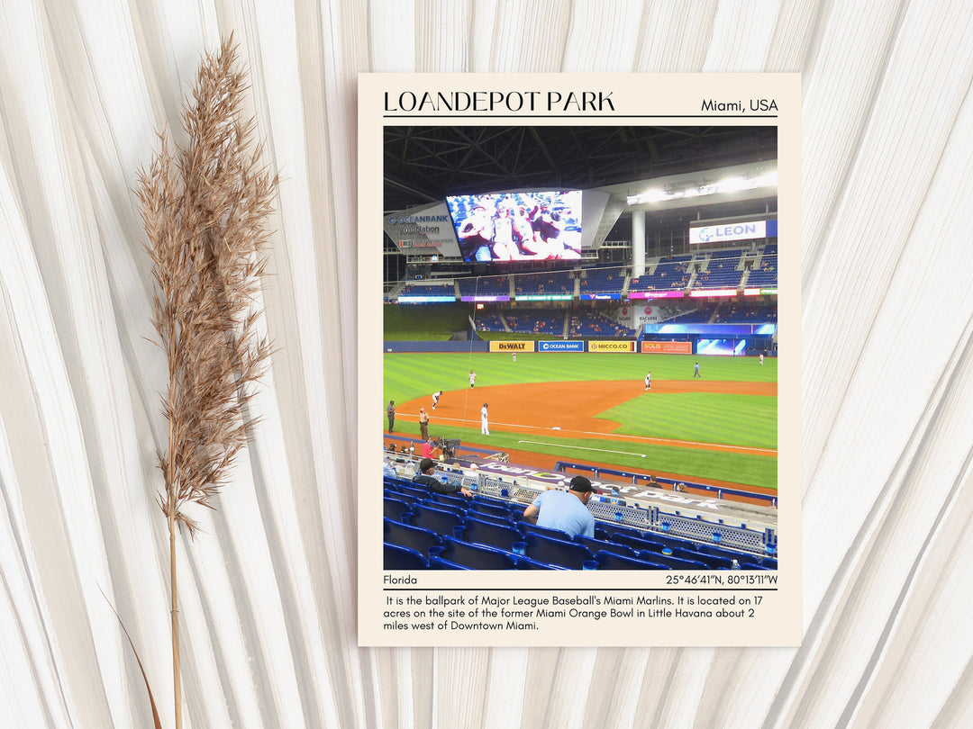 LoanDepot Park Stadium Baseball Minimal Wall Art