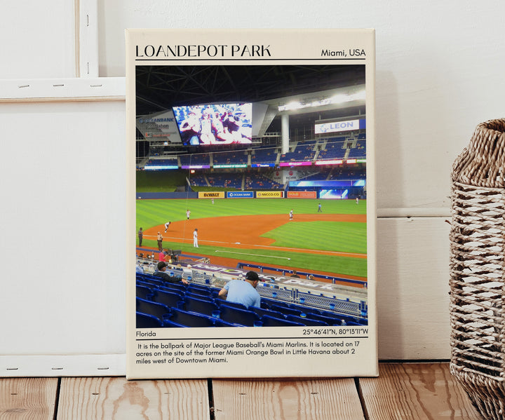 LoanDepot Park Stadium Baseball Minimal Wall Art