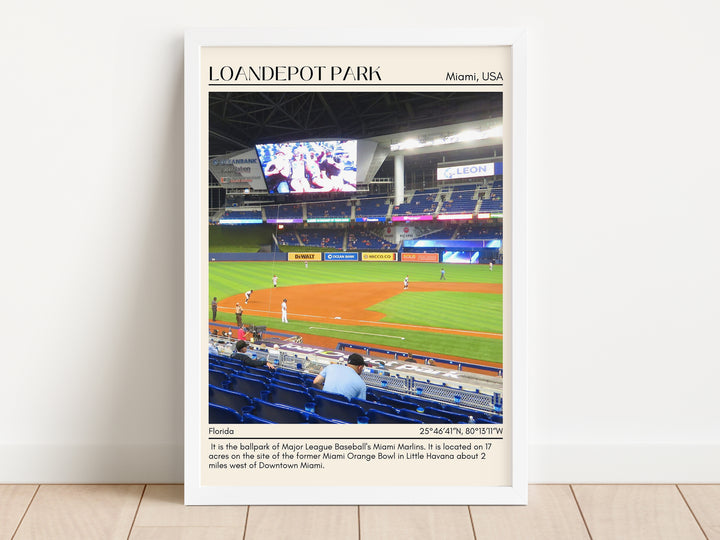 LoanDepot Park Stadium Baseball Minimal Wall Art