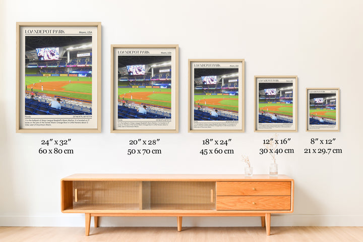 LoanDepot Park Stadium Baseball Minimal Wall Art