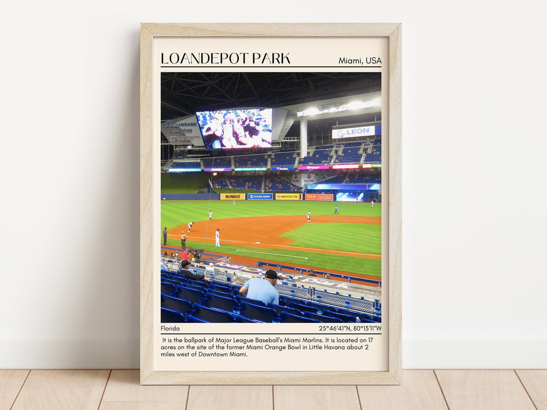 LoanDepot Park Stadium Baseball Minimal Wall Art