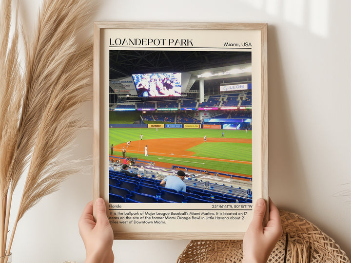 LoanDepot Park Stadium Baseball Minimal Wall Art