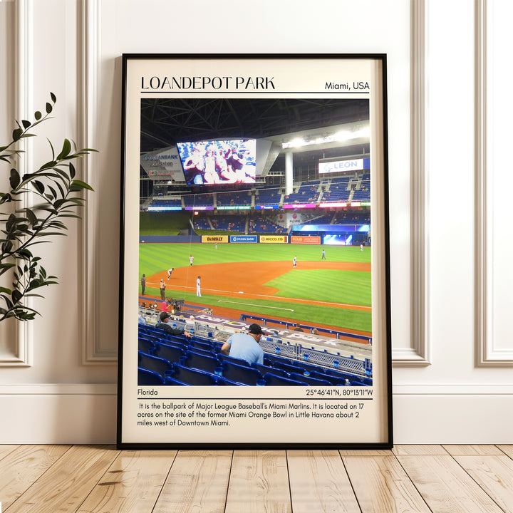 LoanDepot Park Stadium Baseball Minimal Wall Art