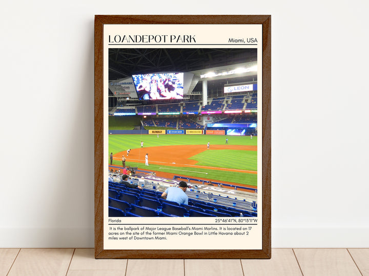 LoanDepot Park Stadium Baseball Minimal Wall Art