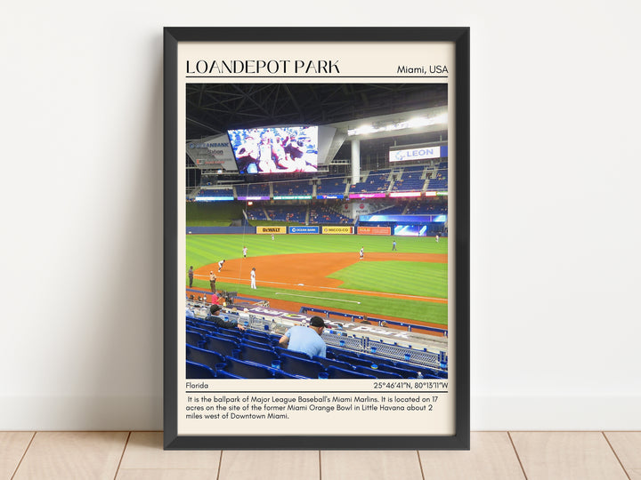 LoanDepot Park Stadium Baseball Minimal Wall Art