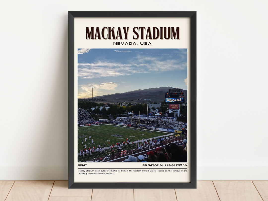 Mackay Stadium Football Retro Wall Art