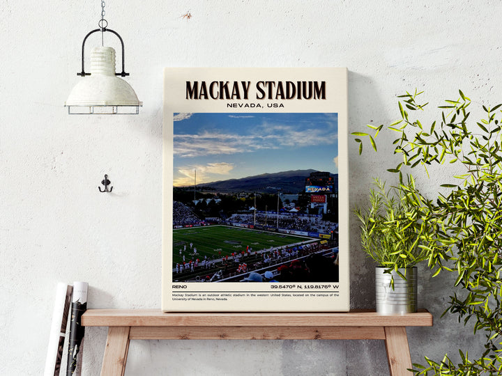 Mackay Stadium Football Retro Wall Art