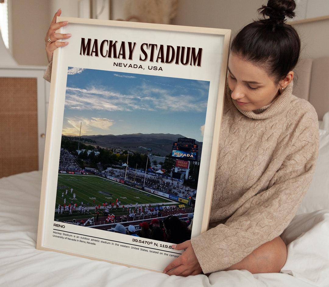 Mackay Stadium Football Retro Wall Art