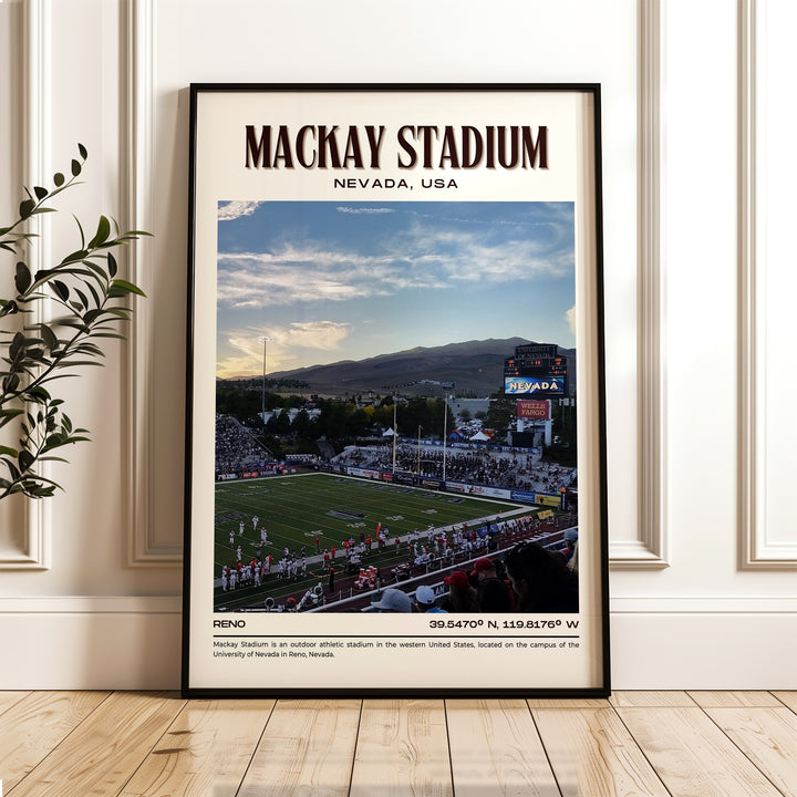 Mackay Stadium Football Retro Wall Art