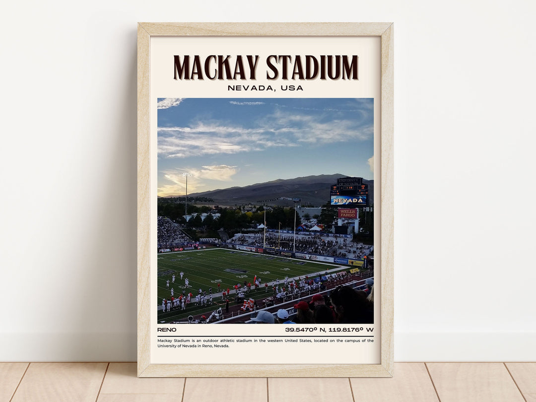 Mackay Stadium Football Retro Wall Art