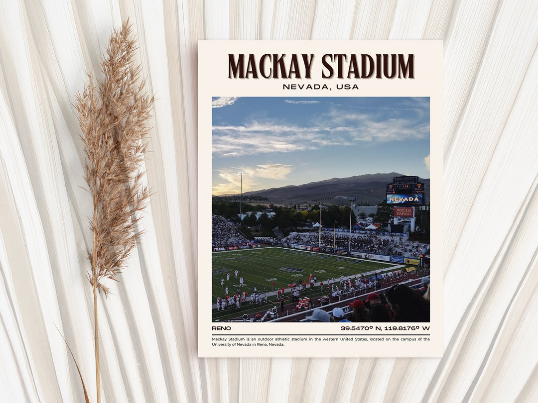 Mackay Stadium Football Retro Wall Art